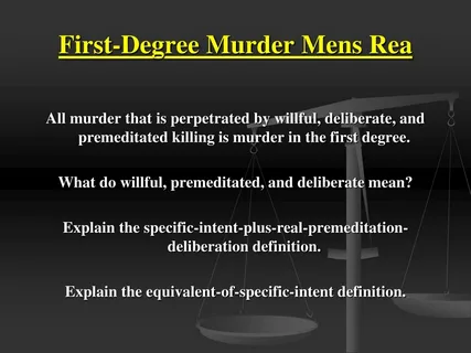 First degree murders meaning and more